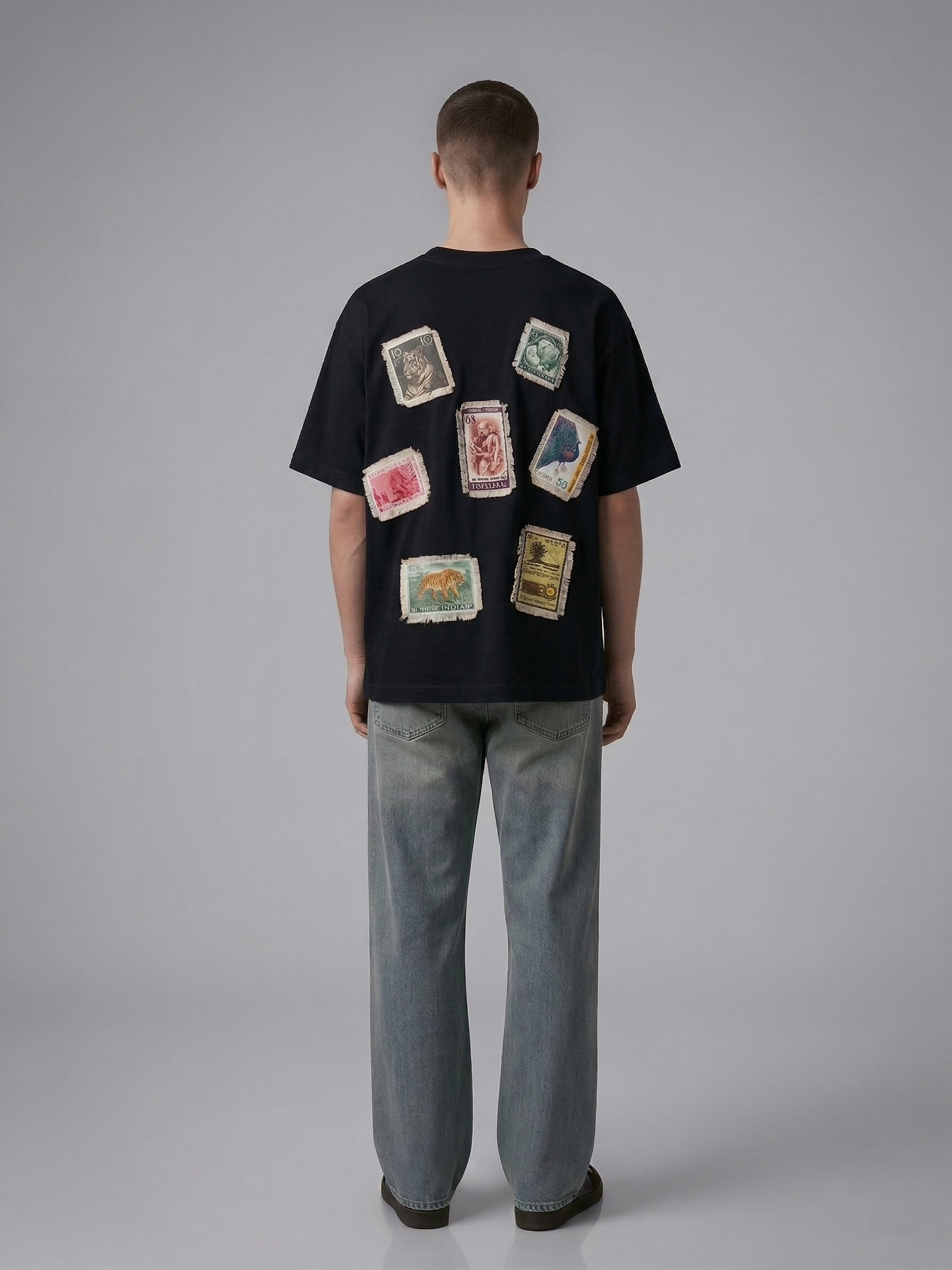 Postcard Stamp Oversized T-Shirt